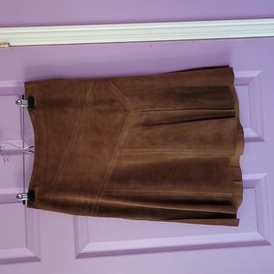 Brown suede skirt
